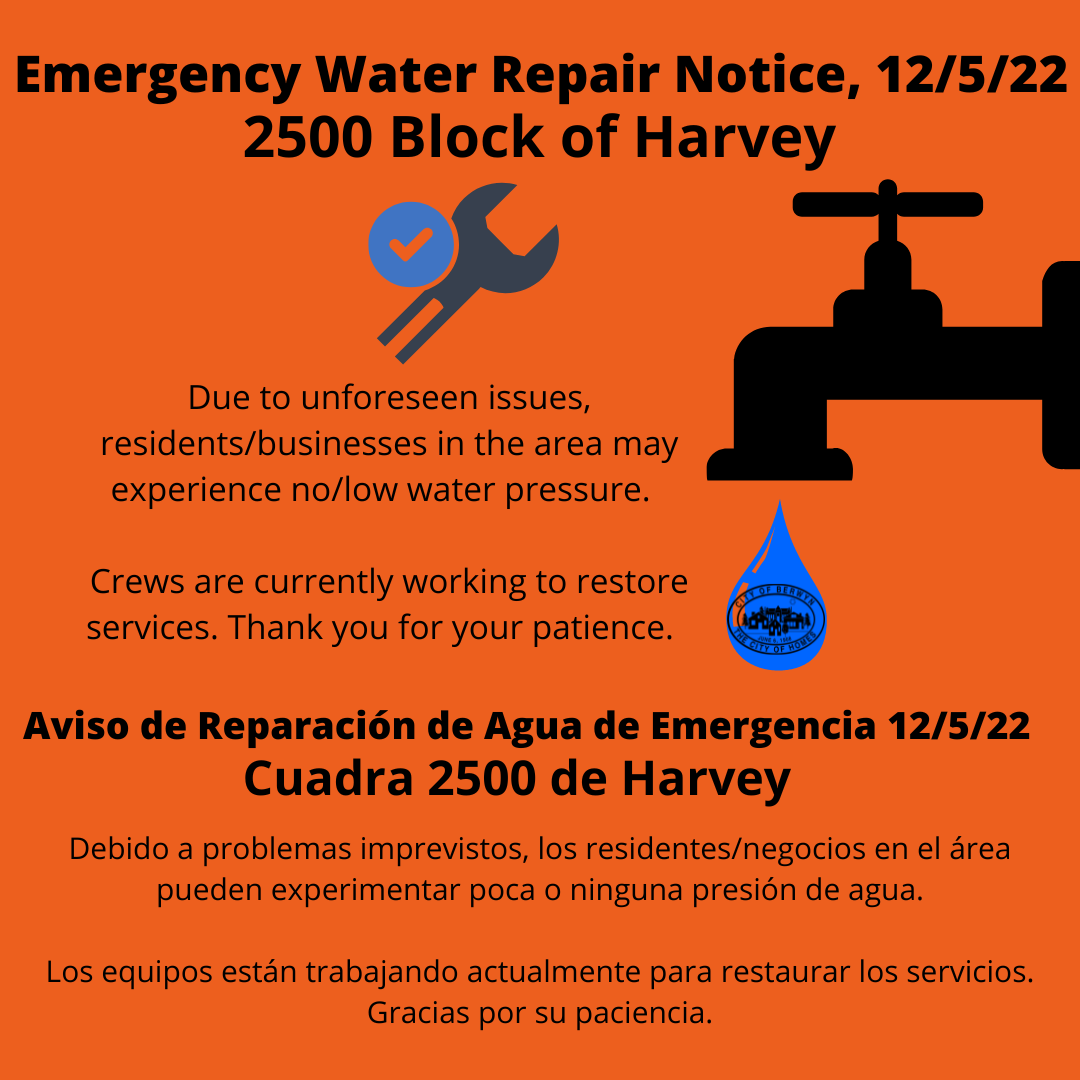 Emergency Water Repair Notice 