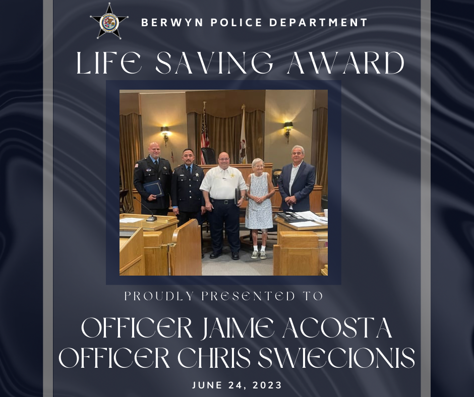 BPD Life Saving Award August 2023