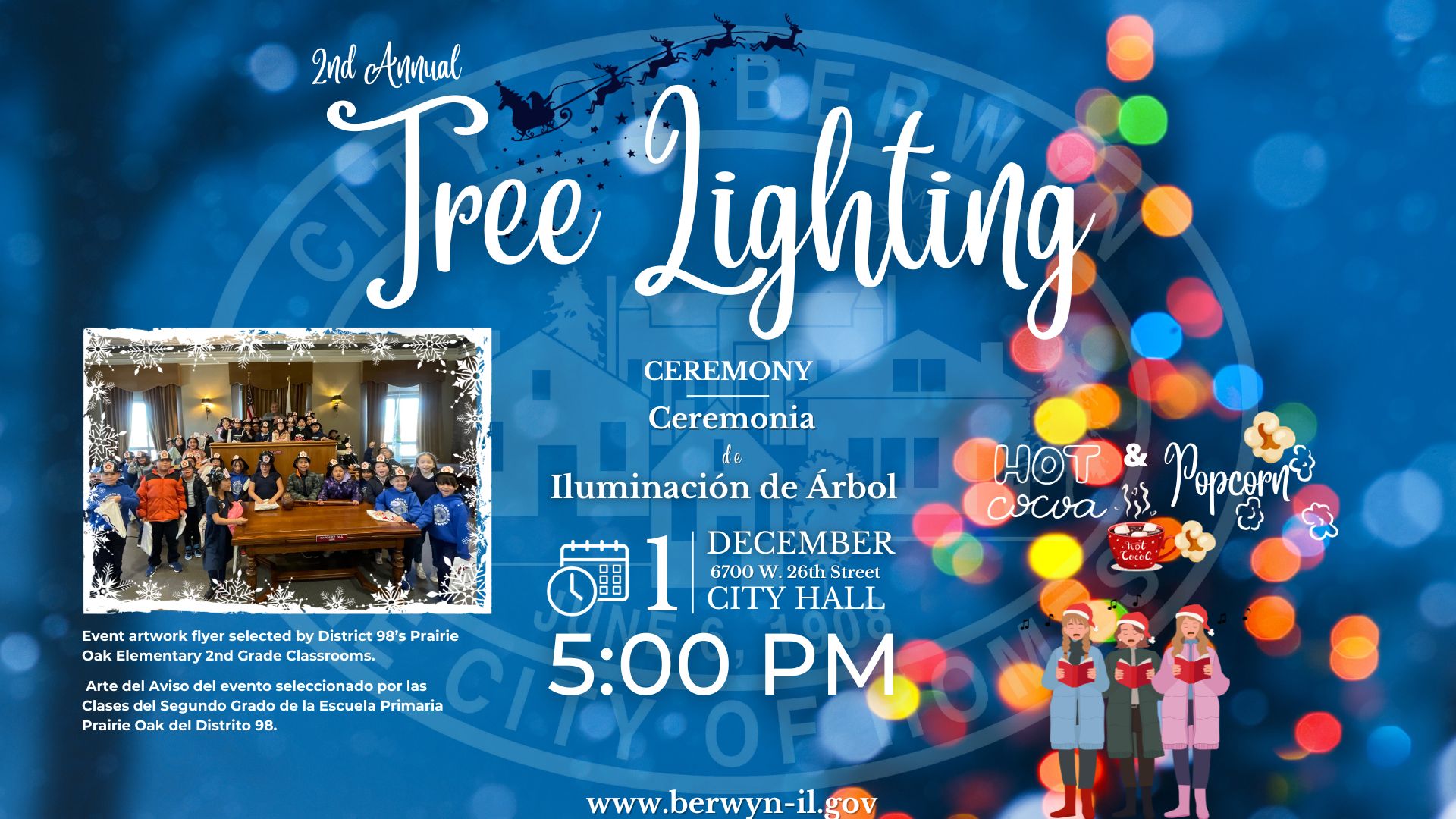 2nd Annual Tree Lighting Ceremony on Friday December 1 2023 at 5pm