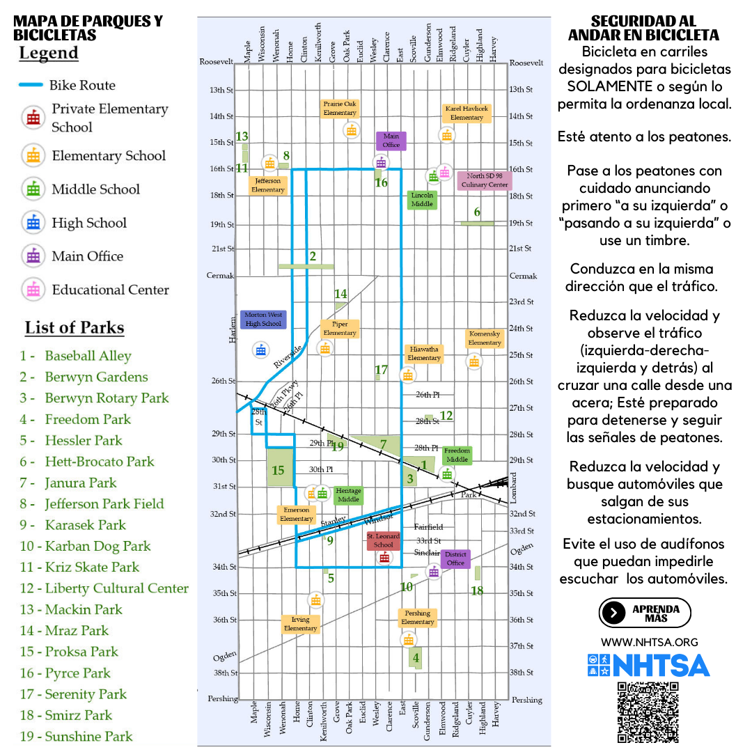 SPA bike map with bike riding safety tips