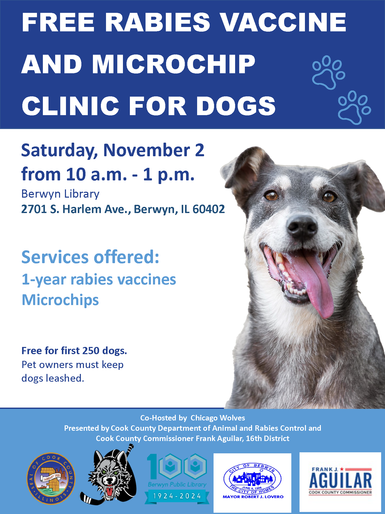 Rabies Vaccine and Microchip Clinic 11.02.24