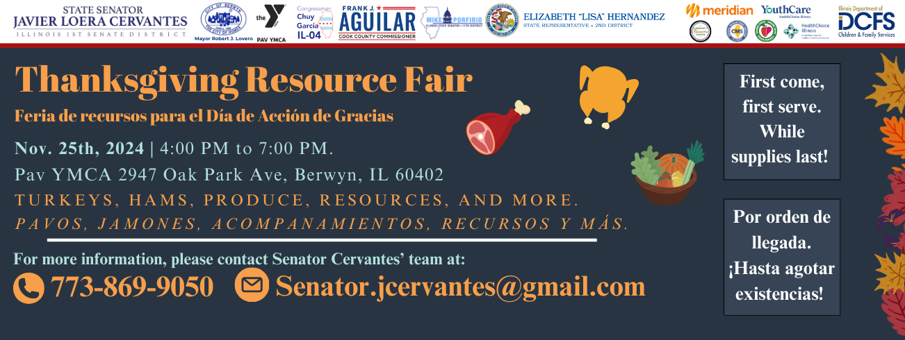 Cervantes Thanksgiving Resource Fair Berwyn PAV YMCA Website Carousel